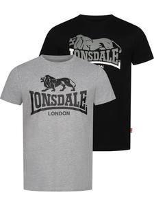 Футболка "Loscoe T-shirt Regular Fit Twin Pack" серого цвета Lonsdale