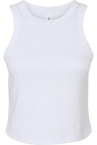 Женская майка-гонщица BELLA + CANVAS Micro Rib, цвет solid white blend