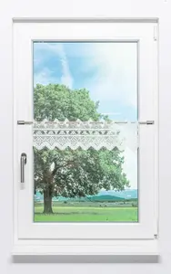 Штора Lysel cafe с вышивкой на люверсах #1W (Ш x В) 243 см x 16 см, натуральная