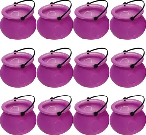 Набор из 12 ведерок для сладостей на Хэллоуин: черный пластиковый котел ведьмы, чайник, горшок для Хэллоуина, держатель для праздничных сувениров, украшение для дома и праздника Essen