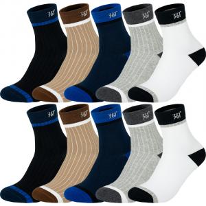 Носки Crew мужские Combo Set 361°, черный+хаки+темно-синий+серый+белый (10 pack)