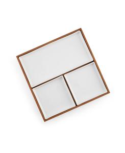 Сервировочная доска Nambe Bento 15 дюймов, 4 части, разделенные на секции Nambé, White