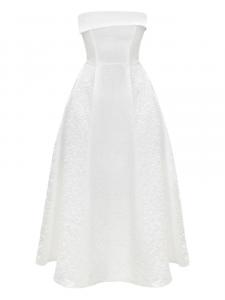 POST MERIDIEM жаккардовое платье миди, белый