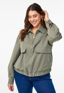 Легкая куртка MIT KRAGEN UND TASCHEN Zizzi, зеленый