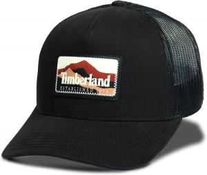 Timberland мужская горная кепка с нашивкой, регулируемая сетчатая спинка, изогнутый козырек, универсальный размер, Black
