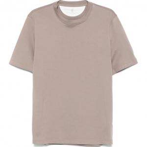 Хлопковая футболка Brunello Cucinelli, нейтральный