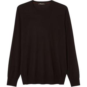 Loro Piana Мужской свитер красновато-коричневого цвета с огненным узором