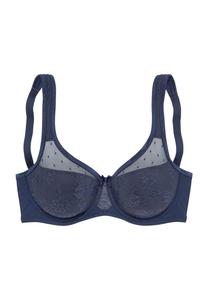 Минимизирующий бюстгальтер Nuance на косточках с кружевными деталями Lascana, синий