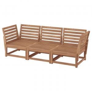 3-местный модульный диван, уличный NÄMMARÖ IKEA, цвет armrests light brown stained