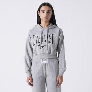 EVERLAST Укороченная толстовка с капюшоном Iconic, серый меланж, хлопок, полиэстер