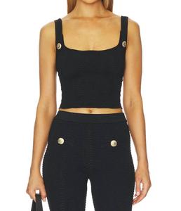 Retrofete Вязаный топ Aloe, металлизированный черный