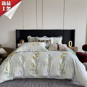 LUOLAI HOME Комплект постельного белья, 200 см, 4 предмета, вышивка гортензия, Hua Yu