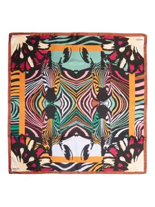 Шелковый шарф Zebra Mania Lancel, черный