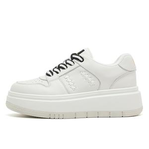 Термооблегченные низкие женские кроссовки для скейтбординга, увеличивающие рост Lee, White (Fleece-Lined)