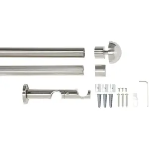 Карниз для штор Redondo Ø 20 мм, двухрядный, фиксированная длина Good Life, Edelstahlfarben