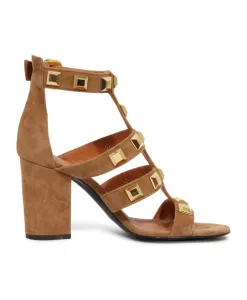 Замшевые сандалии Via Roma 15, коричневый