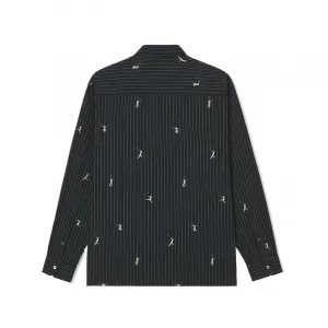 LACOSTE Рубашка Men's 350/Dark Blue Black Lapel Moderate