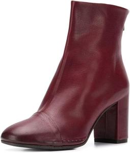 Женские закрытые ботильоны YDN с миндальными носками, на среднем массивном каблуке, с задней молнией, короткие, зимние офисные туфли, Wine Red
