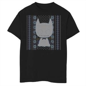 Рождественский свитер с изображением Бэтмена и комиксов DC для мальчиков 8–20 лет, футболка с рисунком в стиле чиби Licensed Character, черный