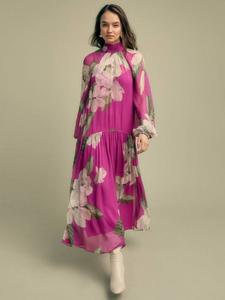 Платье миди Oriental Bloom с ярусами и завязкой на шее FLORERE, Multi