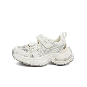 Скользоустойчивые противоударные амортизирующие износостойкие дышащие повседневные детские кроссовки Kids' ST&SAT, серый/бежевый