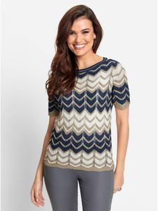 Ажурный свитер темно-синего и экрю цвета WITT WEIDEN