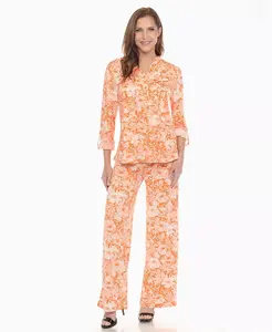 Женский комплект из двух предметов: туника с цветочным принтом и брюки White Mark, мультиколор