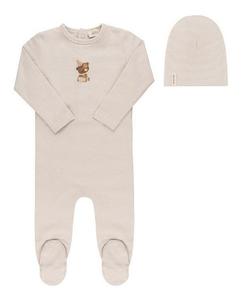 Унисекс комбинезон с шапочкой из велюра Bear Collection - для малышей Ely's & Co., коричневый