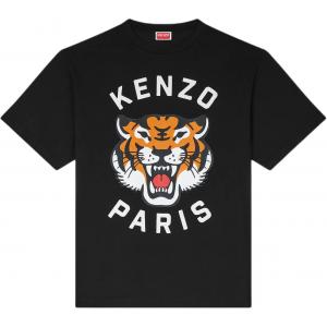 Счастливый тигр оверсайз футболка KENZO, черный