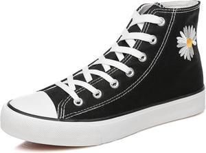 Женские холщовые кроссовки, высокие шнуровки, повседневная обувь для прогулок Zgr, черный