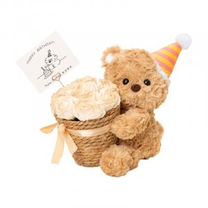 Плюшевая кукла Hugging Flower Baskets Bear высотой 35 см Brangdy
