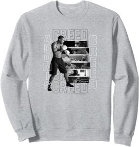 Толстовка с изображением Крида Адониса в черно-белых панелях, серая Creed