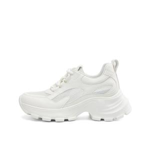 BOERDIQI Дышащие массивные кроссовки для увеличения роста женские бежевые с овчинной стелькой, цвет Beige (Sheepskin Insole)