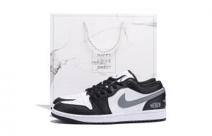 Air 1 Противоскользящие Износостойкие Низкие Винтажные Баскетбольные Кроссовки Мужские Черный Белый Серый Jordan