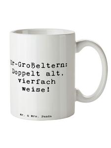 Кружка с мудростью прабабушек и дедушек с поговоркой на белом фоне Mr. & Mrs. Panda