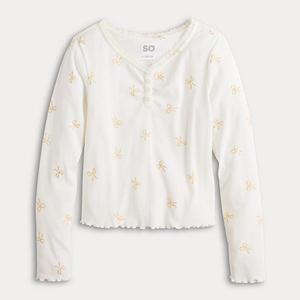 Детская блузка с кружевной отделкой и длинным рукавом So, Cream Bows