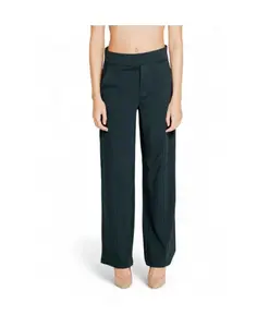 Зеленые вискозные брюки с высокой талией и широкими штанинами. Street One, зеленый