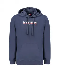 Мужская хлопковая толстовка с капюшоном синего цвета Tommy Hilfiger, синий