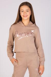 Укороченная толстовка с капюшоном с логотипом для девочек Pineapple, коричневый