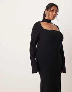 Платье мидакси Pretty Lavish Curve с вырезом, черное