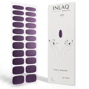Гибридные наклейки для ногтей фиолетового цвета, 1 упаковка. Inlaq Nail wraps uv/led, цвет fioletowe
