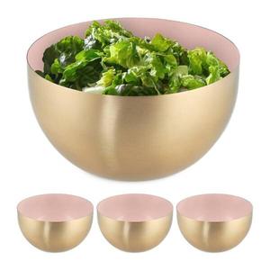 4 салатницы из нержавеющей стали розово золотого цвета Relaxdays, желтый