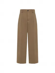 Брюки с клапанными карманами на пуговицах Laneus, коричневый