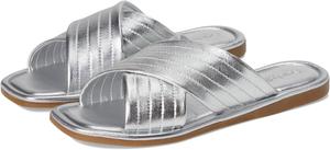 Сандалии Seychelles Courage Metallic Leather Slide Sandal, серебряный
