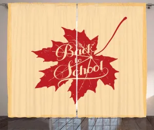 Шторы ABAKUHAUS в деревенском стиле, Возвращение в школу, осень, универсальные ленточные шторы для гостиной с петлями и крючками, 280 x 245 см, ярко-кремовый