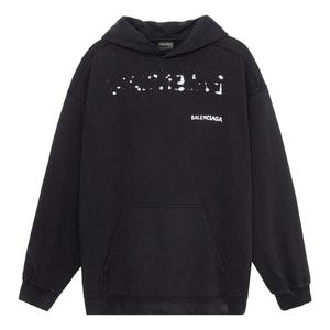 Толстовка hand-drawn hoodie medium fit 'black' Balenciaga, черный