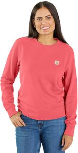 Carhartt женская толстовка с круглым вырезом Relaxed Fit Midweight French Terry, Pink Salmon