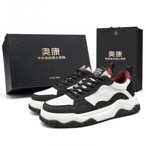 AOKANG Кроссовки Air Force One Series Low Top для скейтбординга мужские - бело-черные + носки премиум-класса 1 пара, цвет White Black+Premium Socks 1 Pack