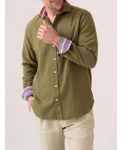 Мужская рубашка с длинным рукавом из ворсистого хлопка Koy Clothing, Olive