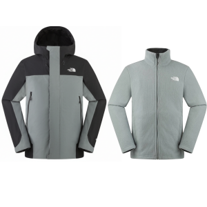 Мужская водонепроницаемая, ветрозащитная, дышащая и утепленная ветровка для походов The North Face, k9b/ink carbon серый